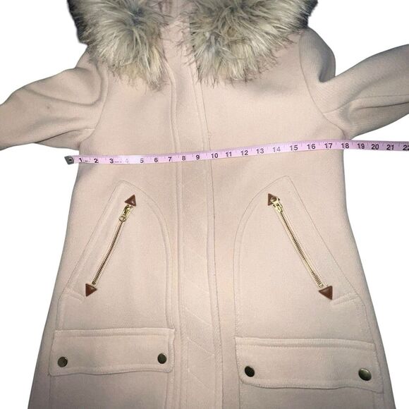 J. Crew Chateau Parka Italian Stadium Cloth Wool Coat Hooded Size 2T Tall‎ Beige - Picture 8 of 14